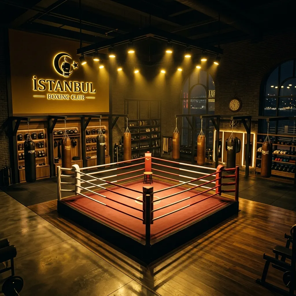 Boks ringi ve torba antrenman alanı